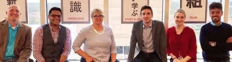 Six Liatrio team members in a group photo.