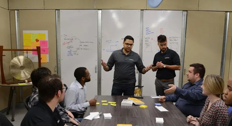 The Liatrio team on site at a client.