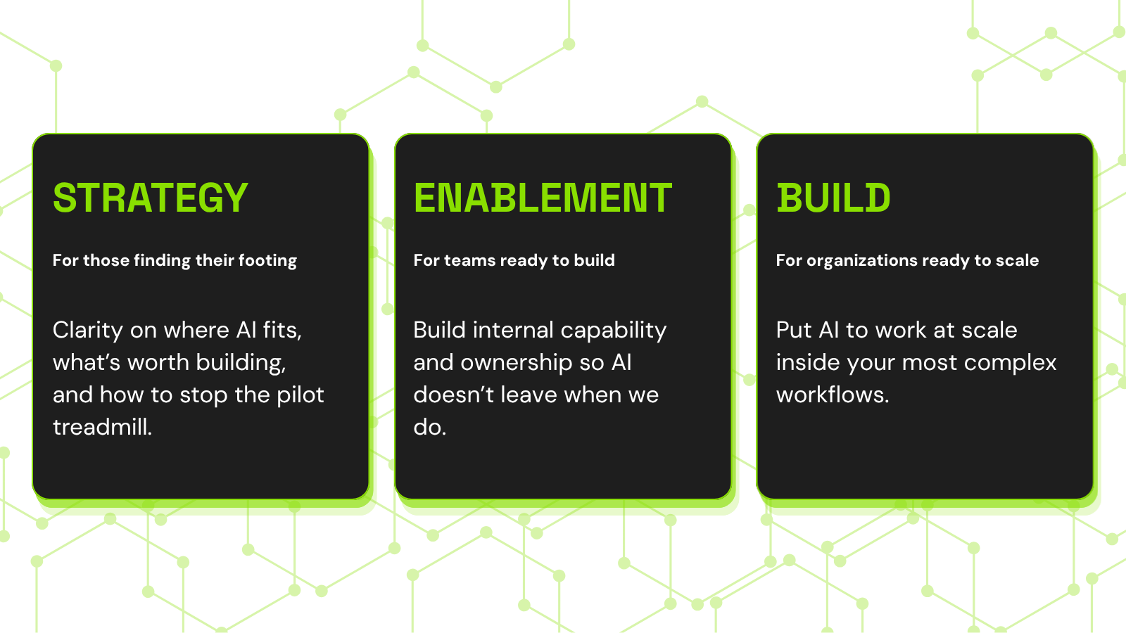 Liatrio's Three Core Offerings
