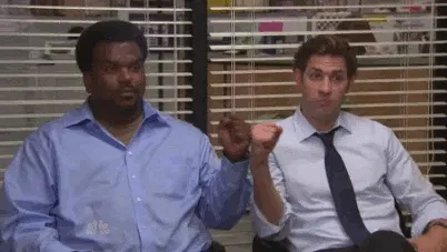 A pic of Darryl and Jim from The Office, doing a fistbump.