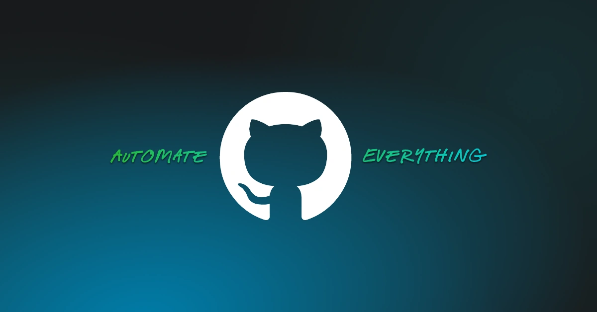 The Github logo, which looks like the outline of a cartoon cat sitting down, surrounded by the words "automate everything".