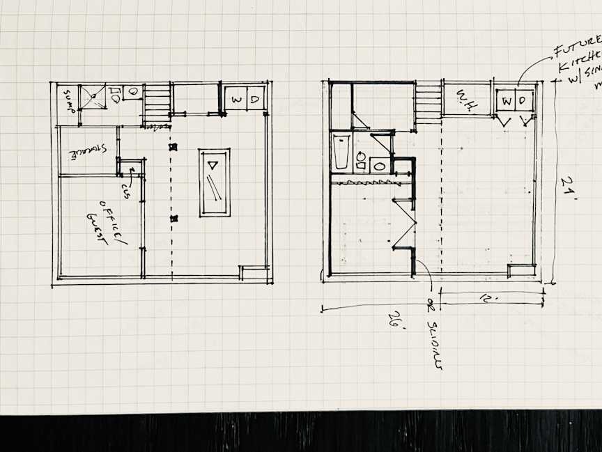 Basement Study #1 - Options 1 and 2 Plan, undefined