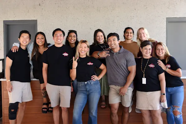 Members of nCino's AAPI ERG pose outside of headquarters.