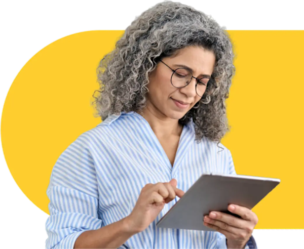 Decorative - A woman using a tablet