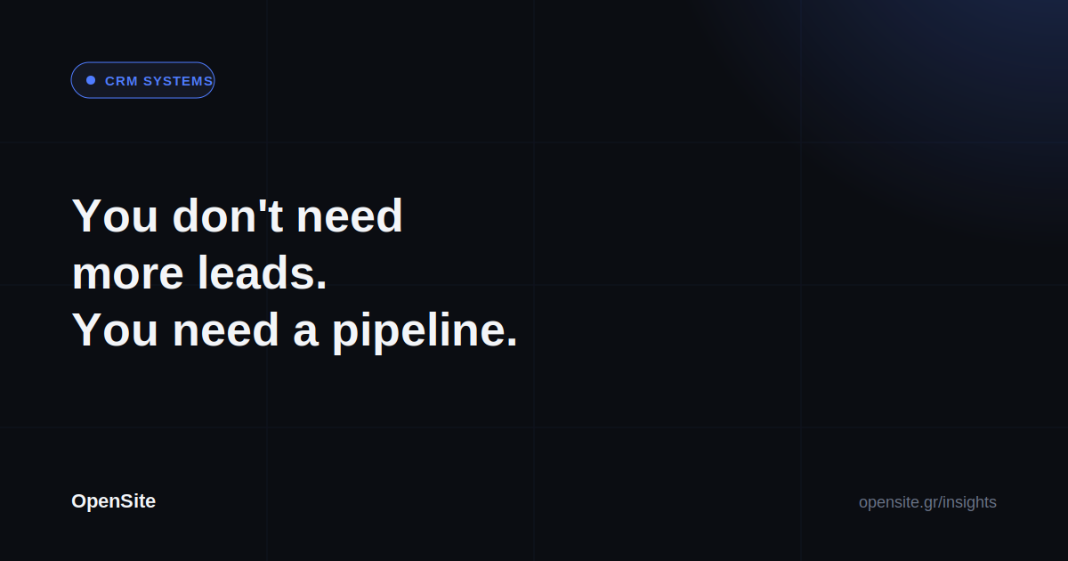 You Don't Need More Leads. You Need a Better Pipeline.
