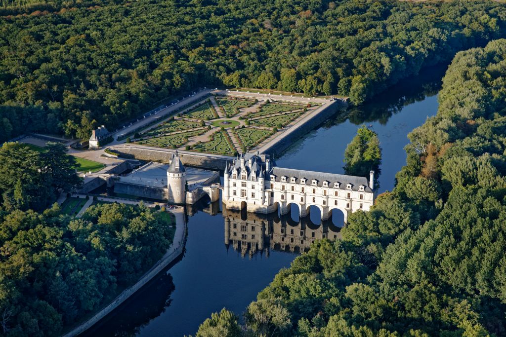 Chateau of Chenonceau from the sky Credit Ch Mouton