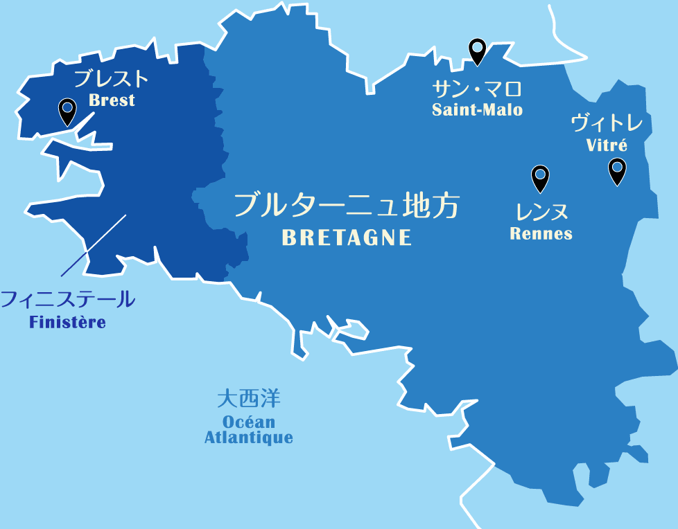 ブルターニュの地図