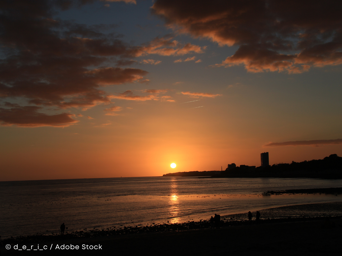 Coucher de soleil sur la plage de la Concurrence, La Rochelle