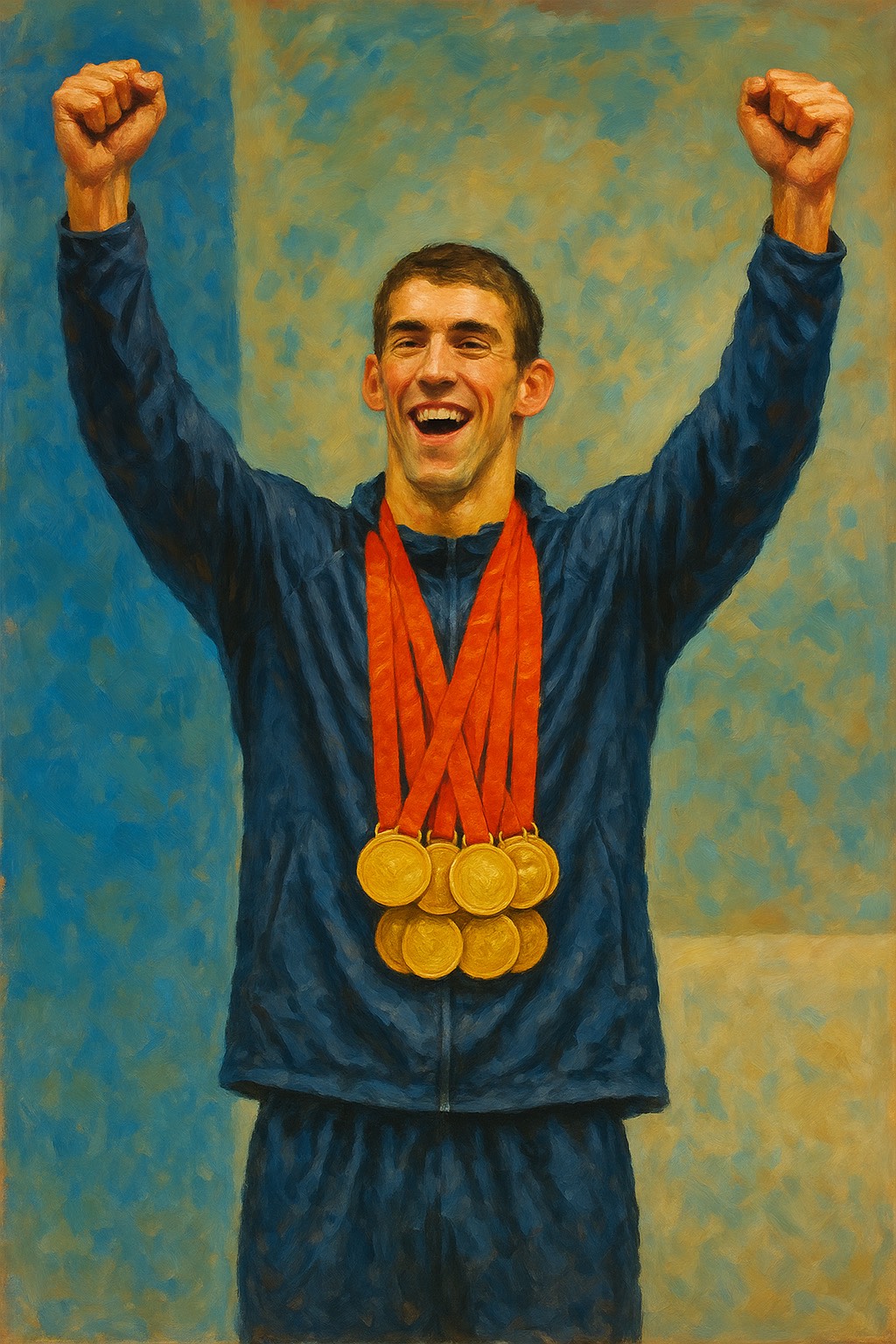 Michael Phelps with Medals
