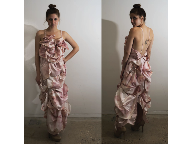 Hand Dyed and Singed Tiger Lily Dress
