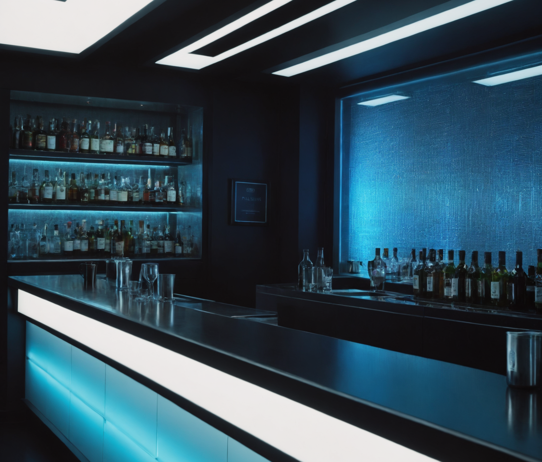 Futuristic bar scene