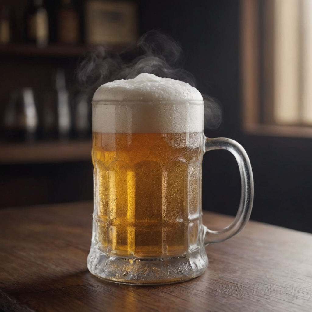 Frothy frosty beer