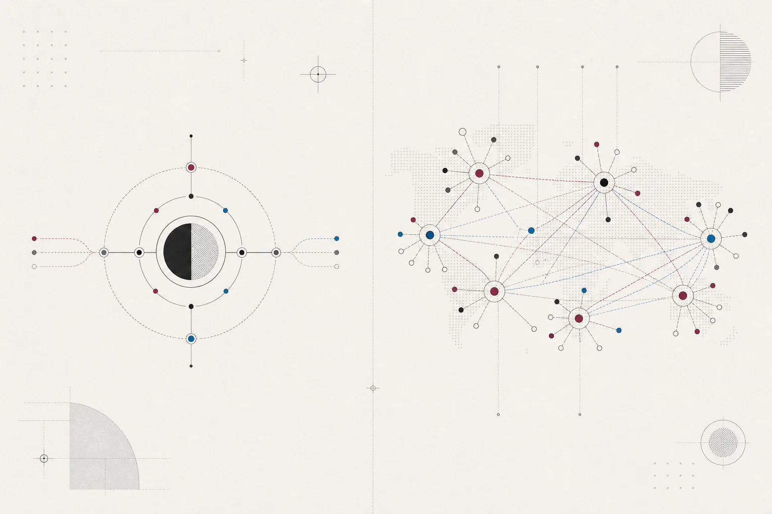 Editorial comparison of a compact specialist system and a distributed global delivery network.
