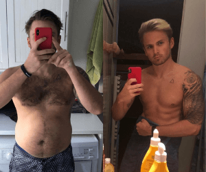 Fitness transformation photo of FittAF client Charlie
