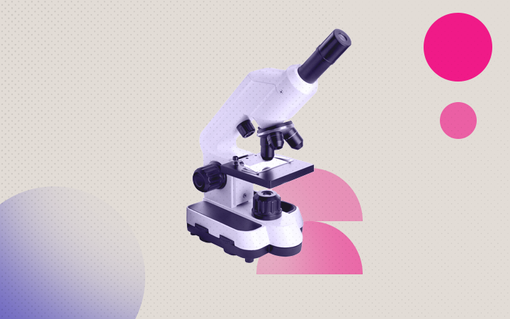 Image with a microscope. 