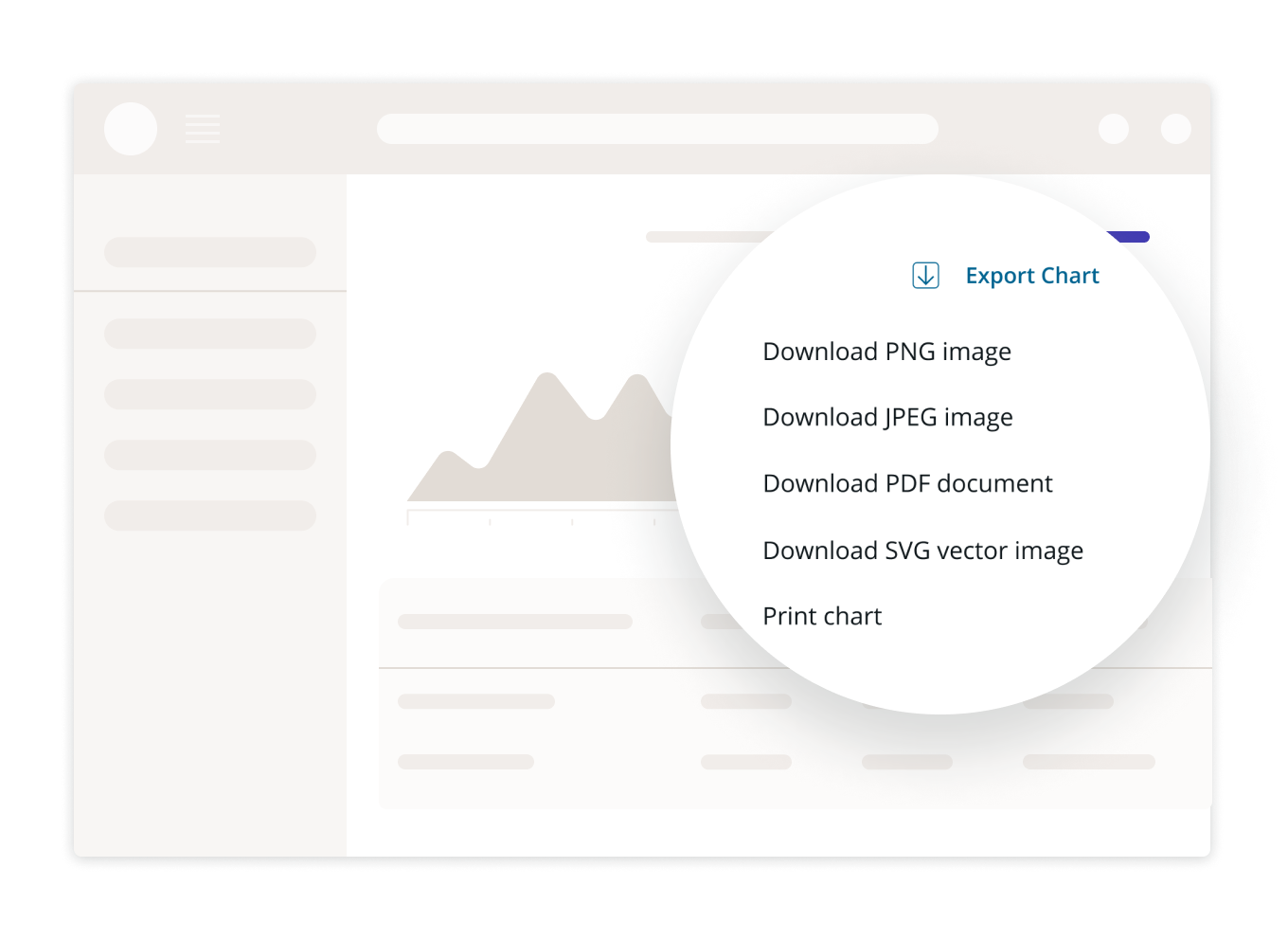 option to export chart in dashboard image. 