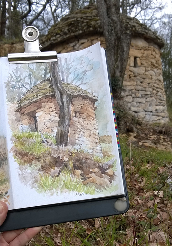 Discover the quaint village of Saint-Amand-de-Coly in drawings