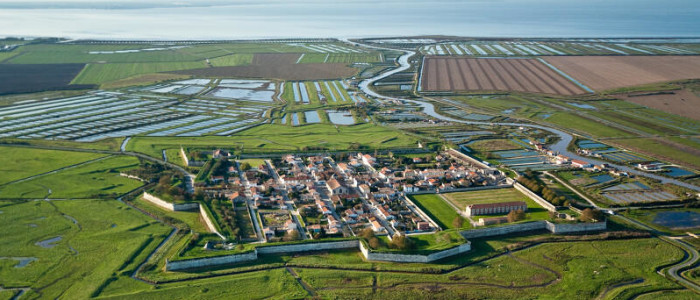 Vue aérienne des remparts de Brouage