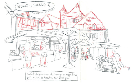 En route pour Brivezac, avec les crayons et couleurs de Mat Let