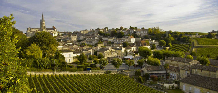 Village de Saint-Emilion et ses vignes alentours
