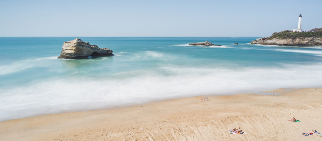 Pays Basque : Biarritz Grande Plage et phare