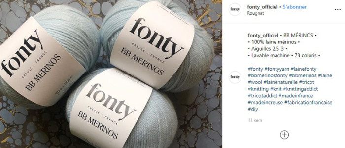 Pelotes de laine des filatures Fonty