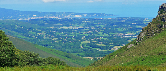 Vista desde La Rhune hacia la costa vasca francesa