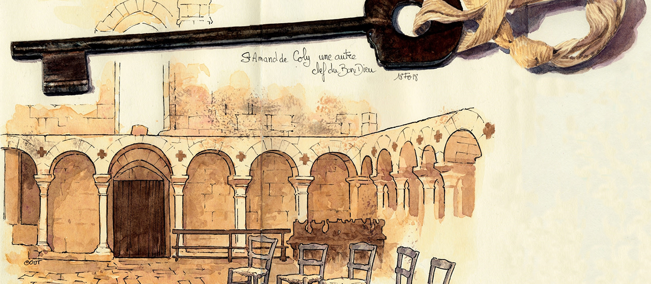 Discover the quaint village of Saint-Amand-de-Coly in drawings