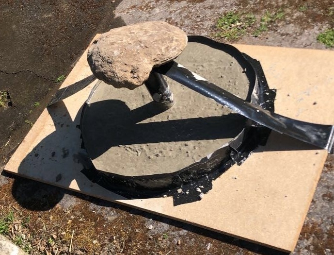 mould with cement in drying