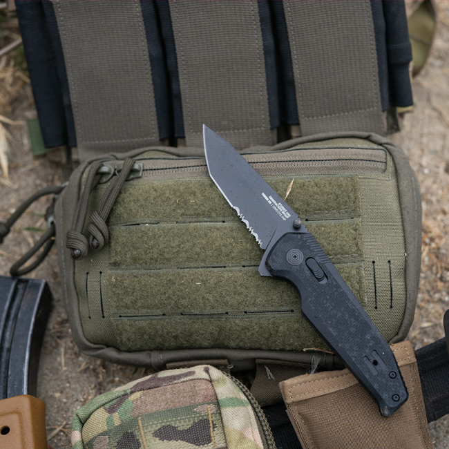 Vision XR - Black, Serrated | Professional Use Folding Knife