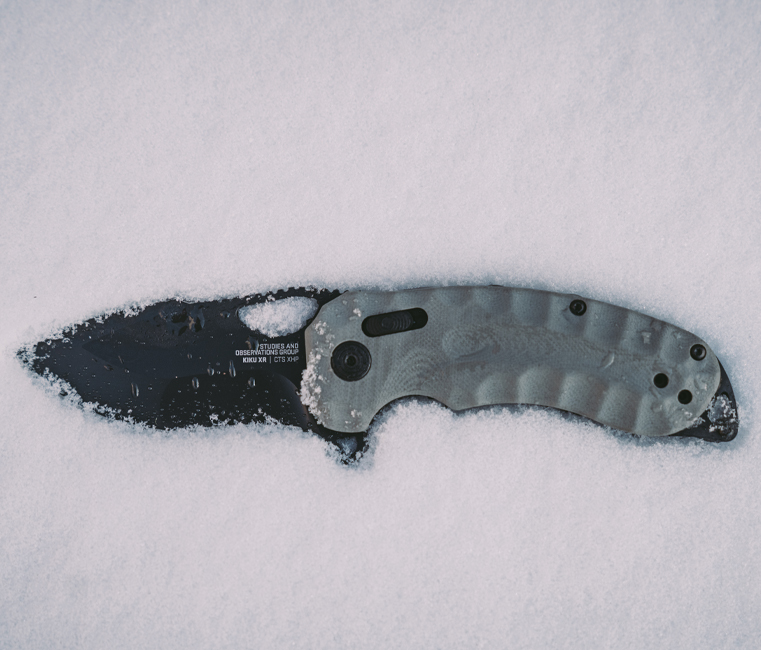 G_kiku。 Kiku XR - Natural Linen Micarta | Outdoor Use Folding Knife