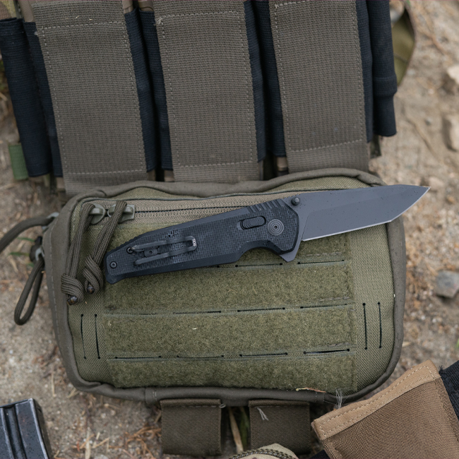 Vision XR - Black, Straight Edge | Professional Use Folding Knife