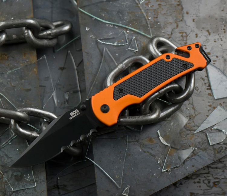 ⚠️ SOG Escape 2.0 Hi Viz Orange | Professional Use Folding Knife
