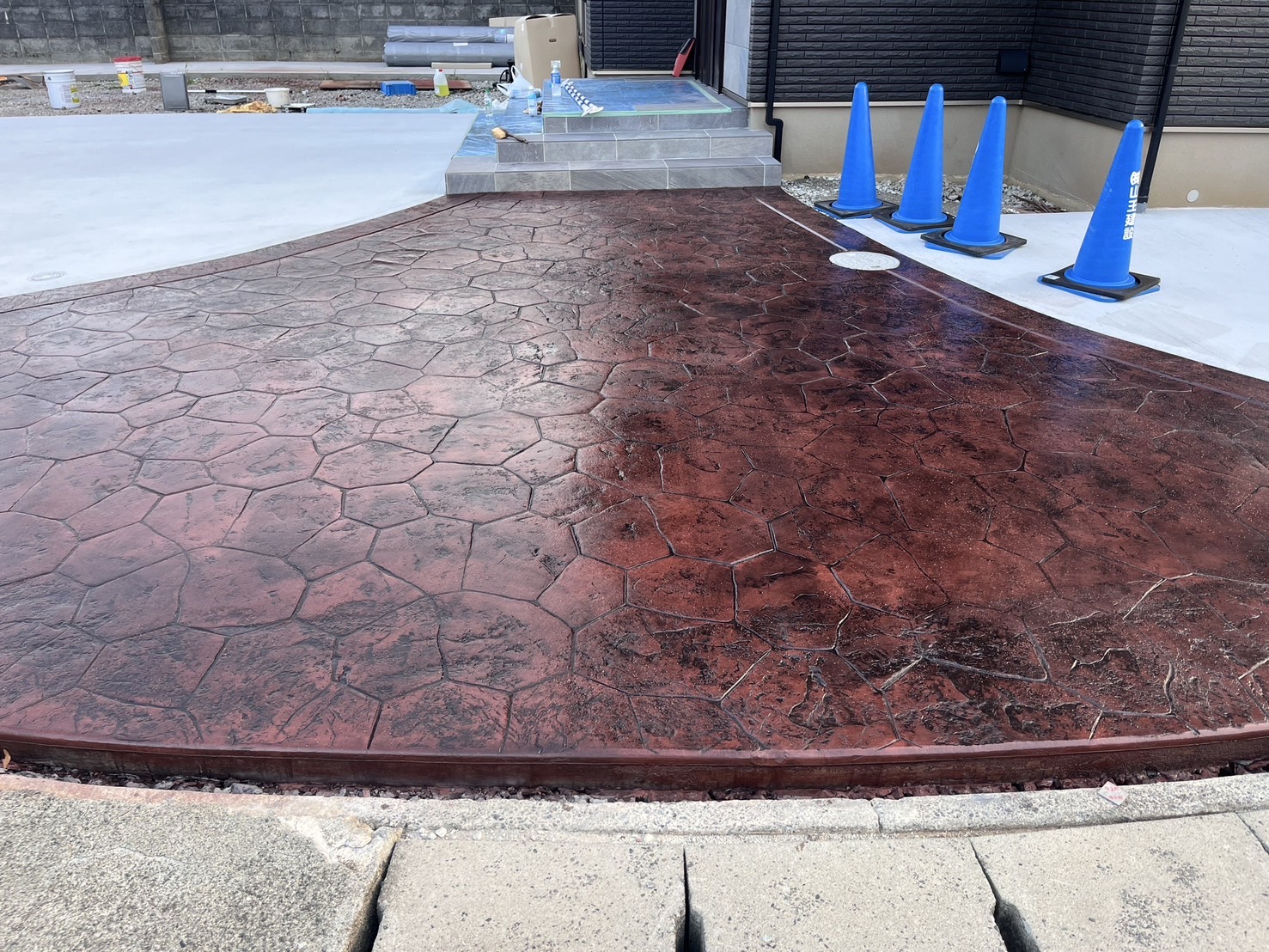 駿東郡 清水町 【玄関前を格上げする石目スタンプ仕上げ】