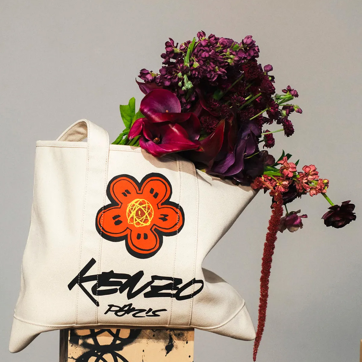 Art meets function with the statement Kenzo X Futura 2000 Tote