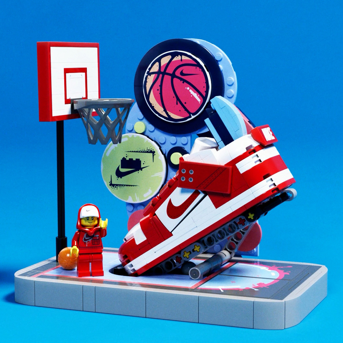Score a trickshot with this Nike X Lego set