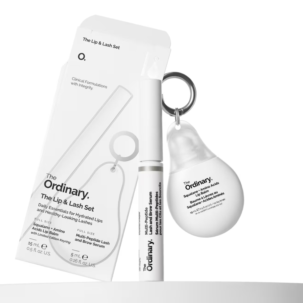 Accessorise with The Ordinary’s cute lip balm beauty bag charm