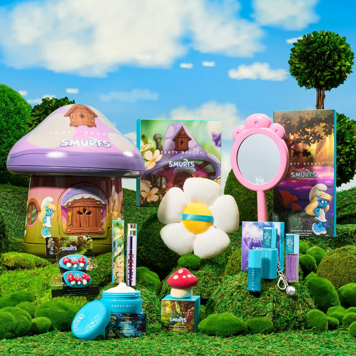 Feel blue-tiful with the Fenty Beauty X Smurfs Collection