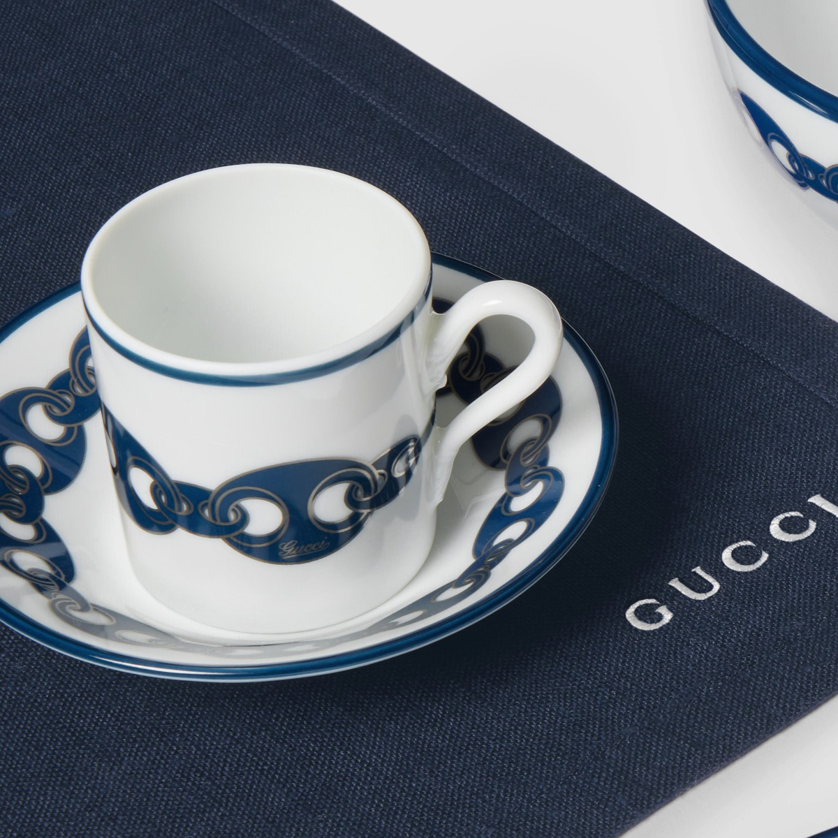 Elevate your morning routine with Gucci’s chic Marina Coffee Cup Set