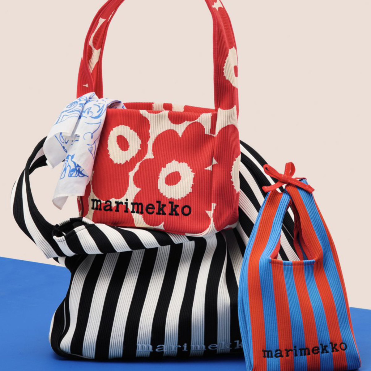 Marimekko’s iconic poppies get the knitted bag treatment