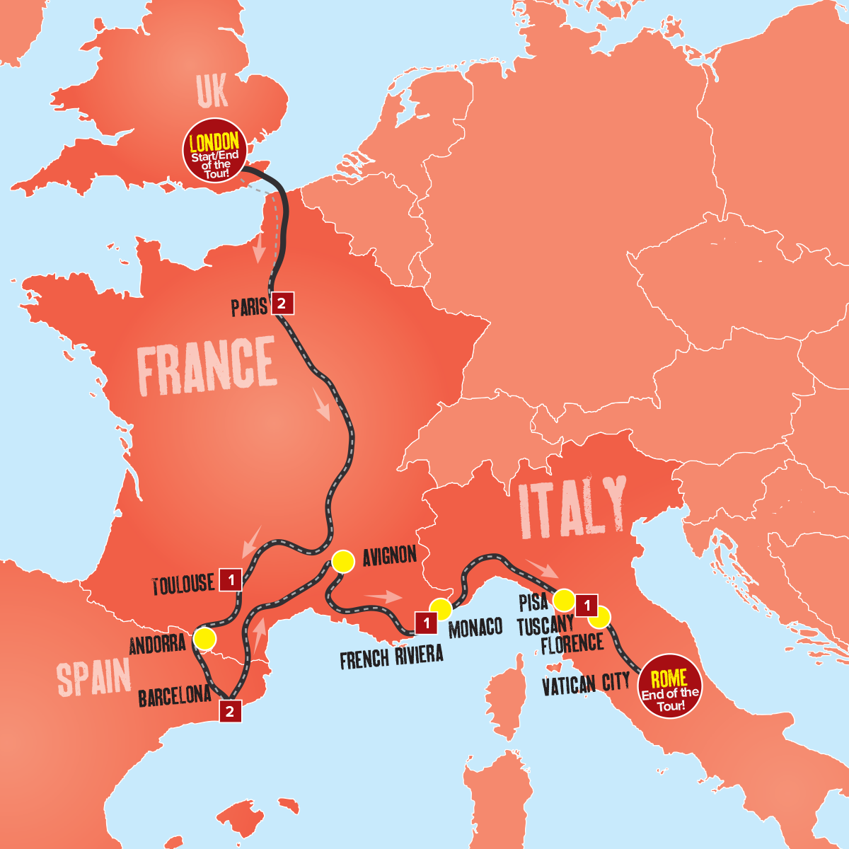 travel time from london to rome via train