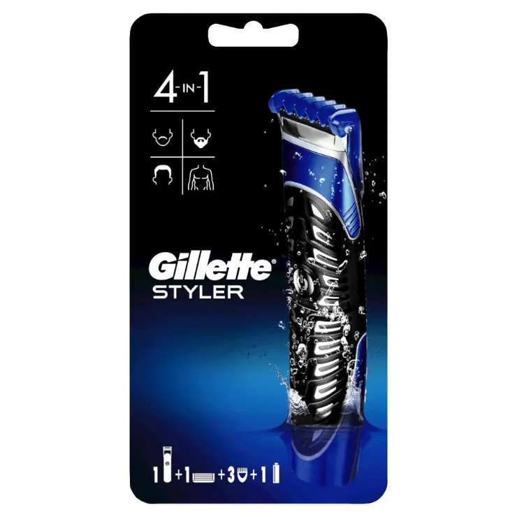 Gillette Styler 4 W 1: Przycinanie, Zaznaczanie Konturów, Golenie, Pielęgnacja Ciała