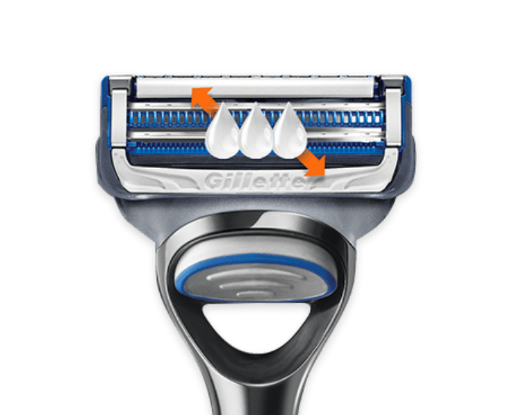 Gillette Skinguard tıraş makinesinde kayganlaştırıcı şeritler bulunur