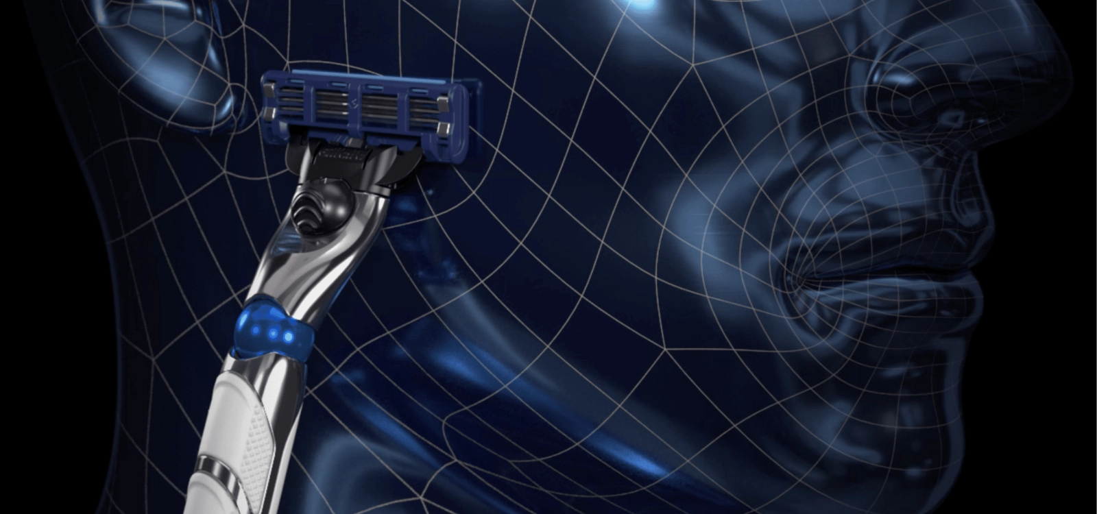 MACH3 Turbo 3D tıraş makinesi, dış hatlara uyum sağlayan bir 3D hareketli tutamağa sahiptir