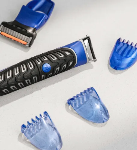 Graphics showcasing Gillette 4-in-1 Styler