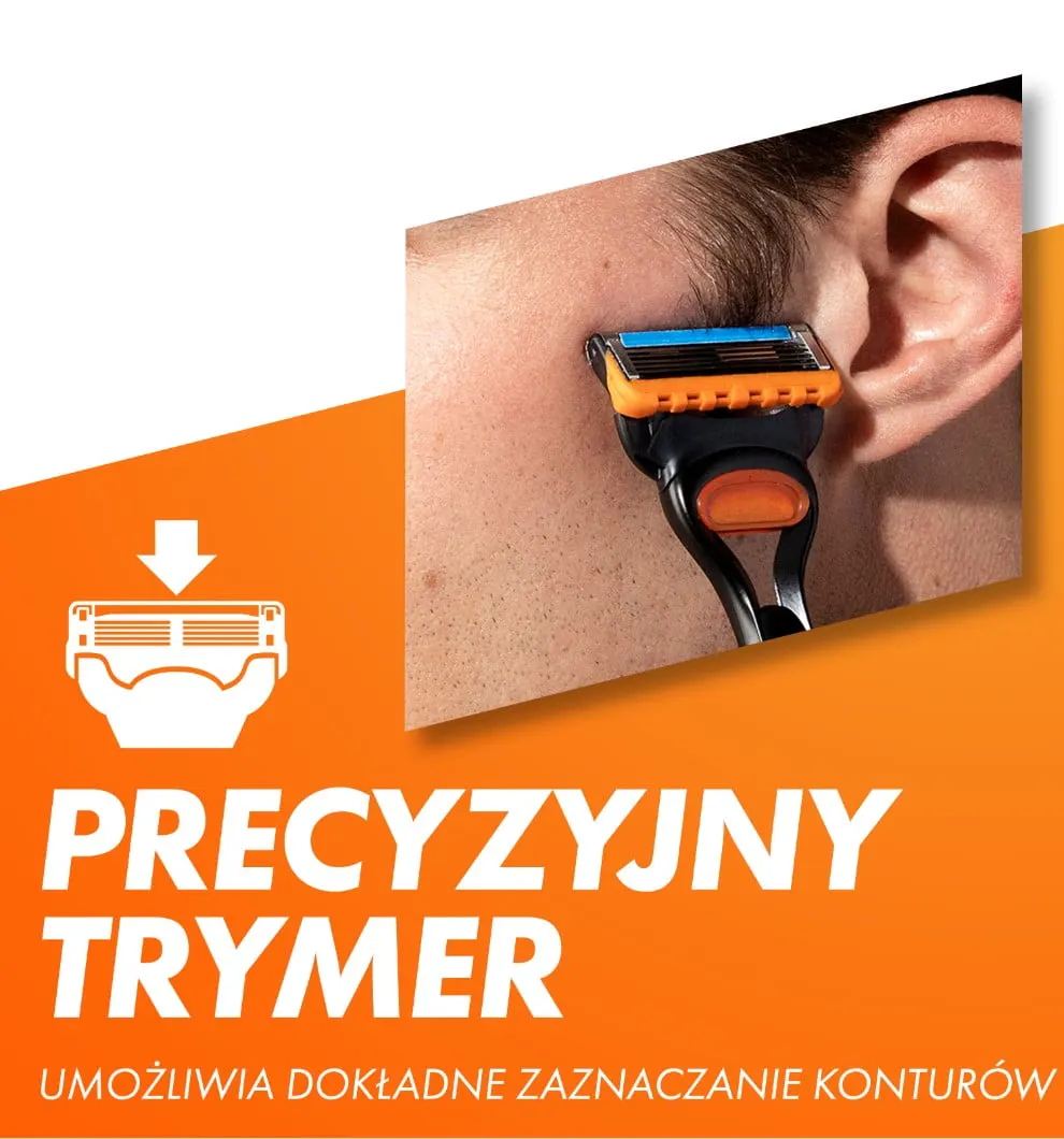 Wkłady maszynki do golenia dla mężczyzn Gillette Fusion z precyzyjnym trymerem