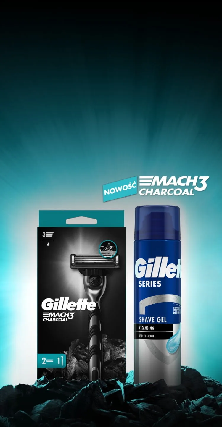 Zestaw do golenia Gillette Mach3 Charcoal (maszynka do golenia z węglem drzewnym Mach3 i pianka do golenia) dla mężczyzn zapewnia gładkie golenie każdego dnia