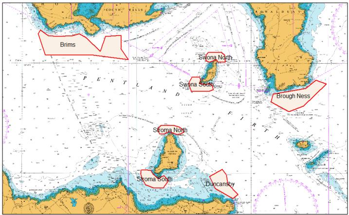figure 4.2 – survey areas