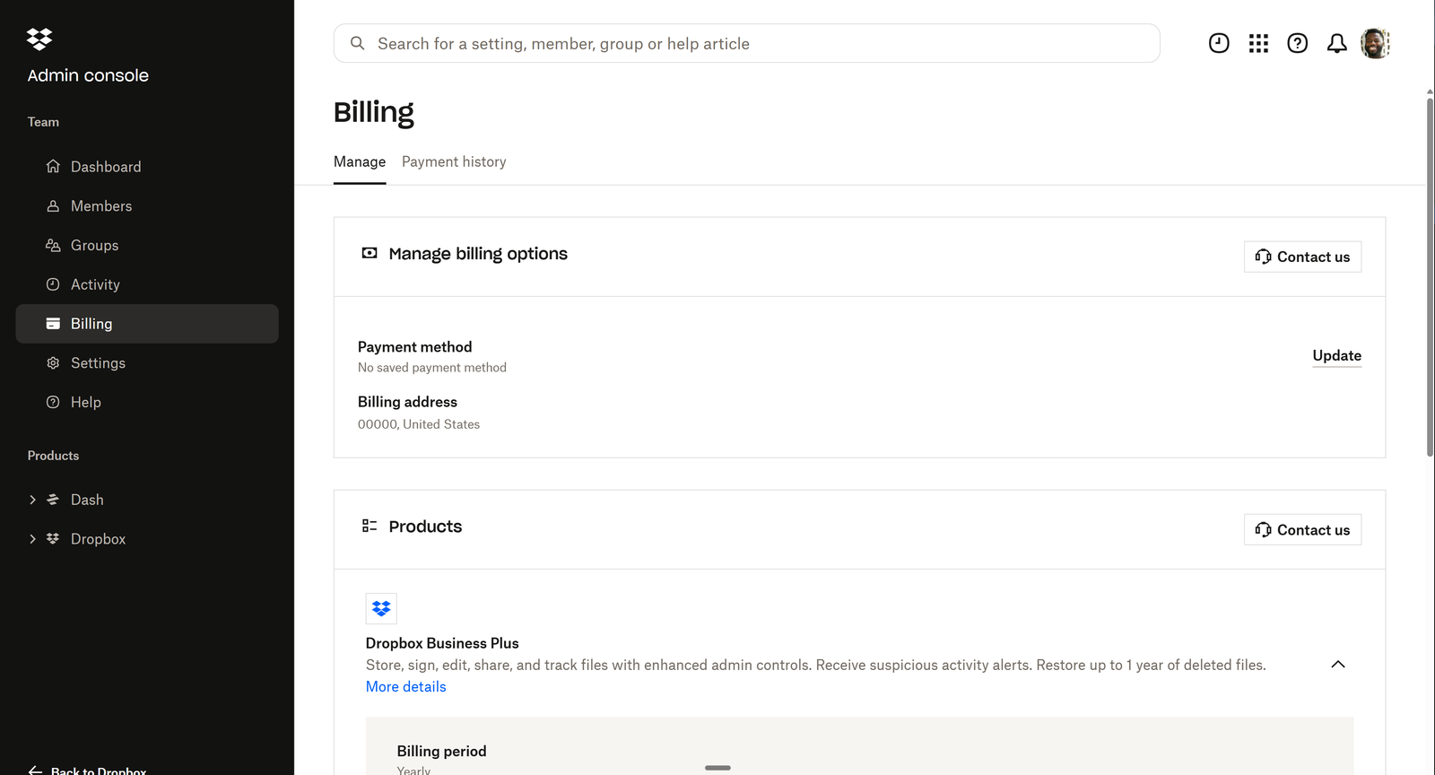 Billing - Navigate the console