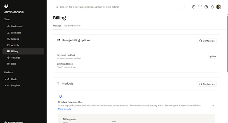 Billing - Navigate the console